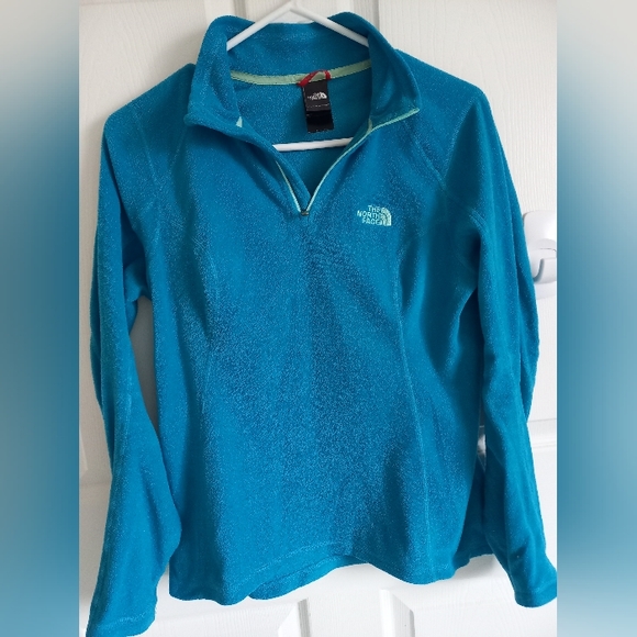 Women's northface fleece teal Pullover sweater jacket size small 1/4 zip S - Picture 12 of 12